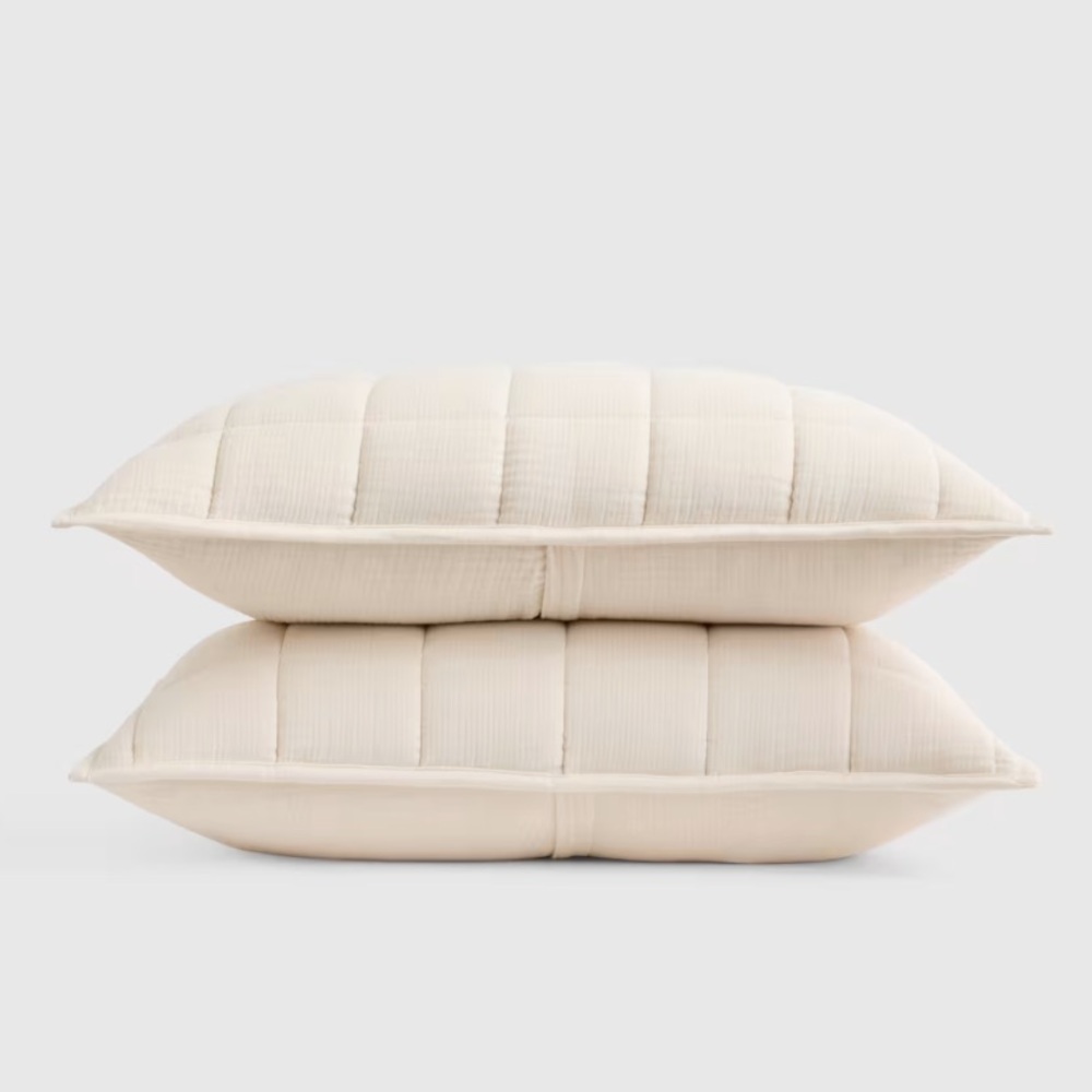 QUINCE Organic Airy Gauze Sham Set Standard Ivory